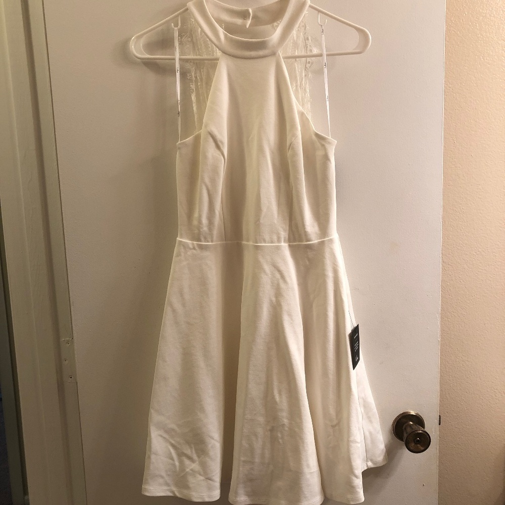 White lace skater dress
